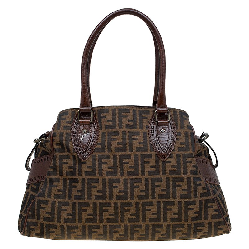 Pre Owned Fendi Brown Zucca Canvas Chef du Jour Tote Bag