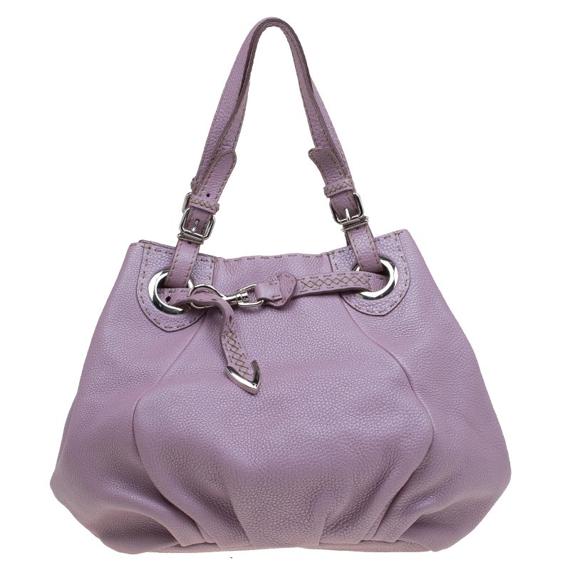 Fendi Metallic Lilac Pebbled Leather Selleria Pomodorino Belt Bag Fendi ...