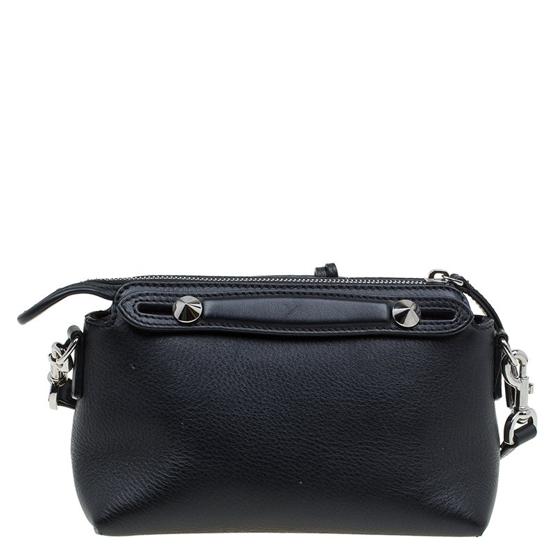 Fendi Black Leather Mini By The Way Crossbody Bag