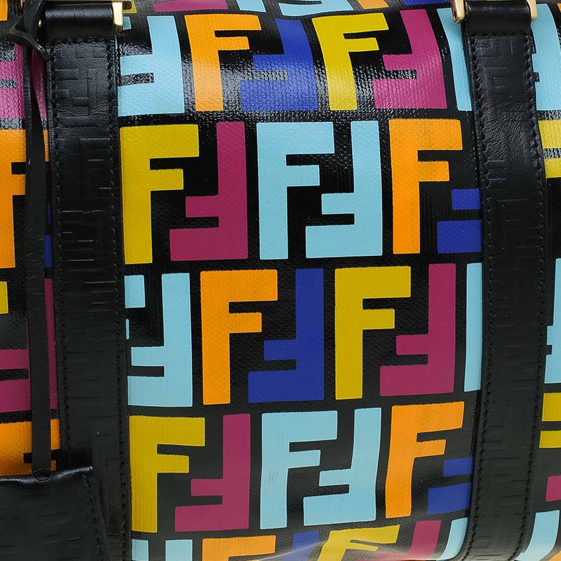 Fendi Multicolor Zucchino Bauletto Boston Medium Bag – The Closet