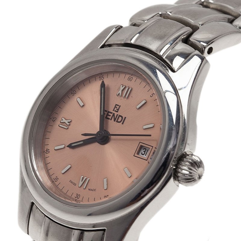 FENDI フェンディ 019-761 210L QZ シルバー文字盤 デイト