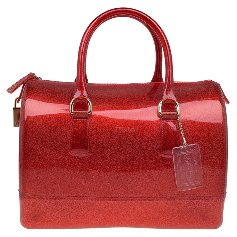 Furla Red Glitter Satchel Bag | TLC