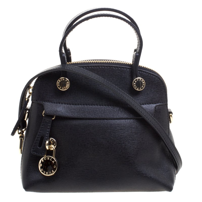 Furla Black Leather Mini Piper Dome Top Handle Bag Furla | The Luxury ...