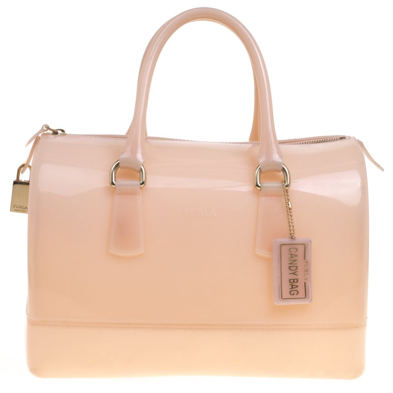 مملوكة مسبقًا حقيبة فورلا كاندي مطاط لامعة بيتش فاتحة