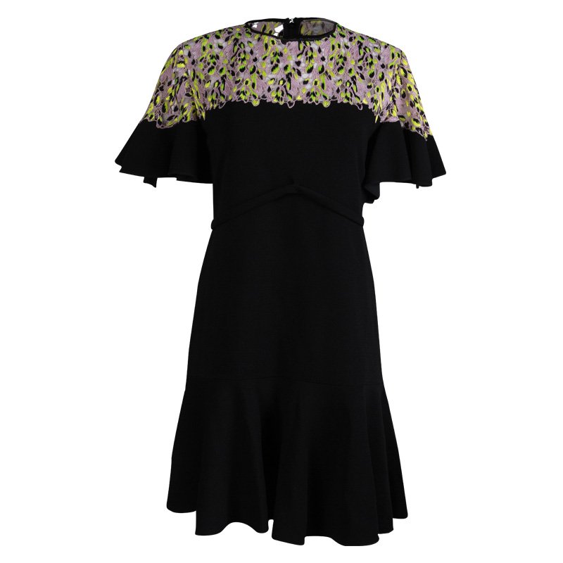 Pre Owned Giambattista Valli Black Embroidered Detail Dress M