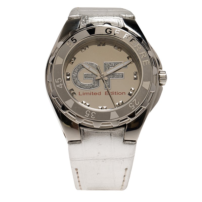 Gianfranco Ferre Silver Plated Stainless Steel 9040j Limited Edition Women S Wristwatch 44mm Gianfranco Ferre Tlc