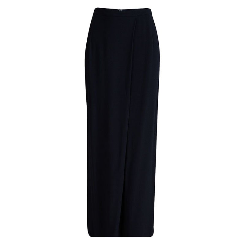 pleated maxi skirt navy blue