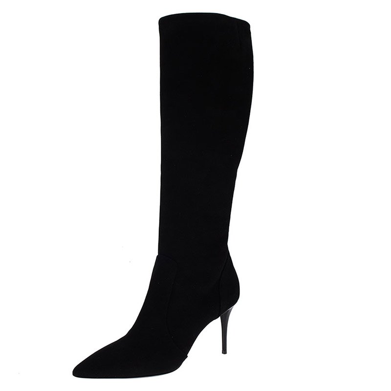 Giuseppe Zanotti Black Suede Knee Boots Size 39