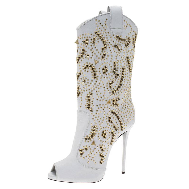 white studded boots