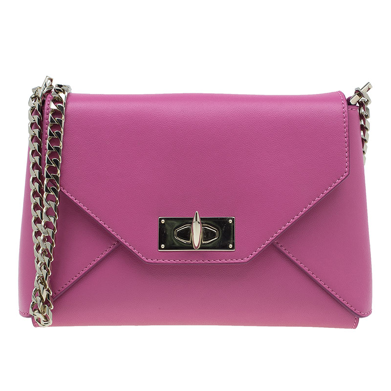 Pre Owned حقيبة كروس جيفنشي شارك جلد وردي متوسط