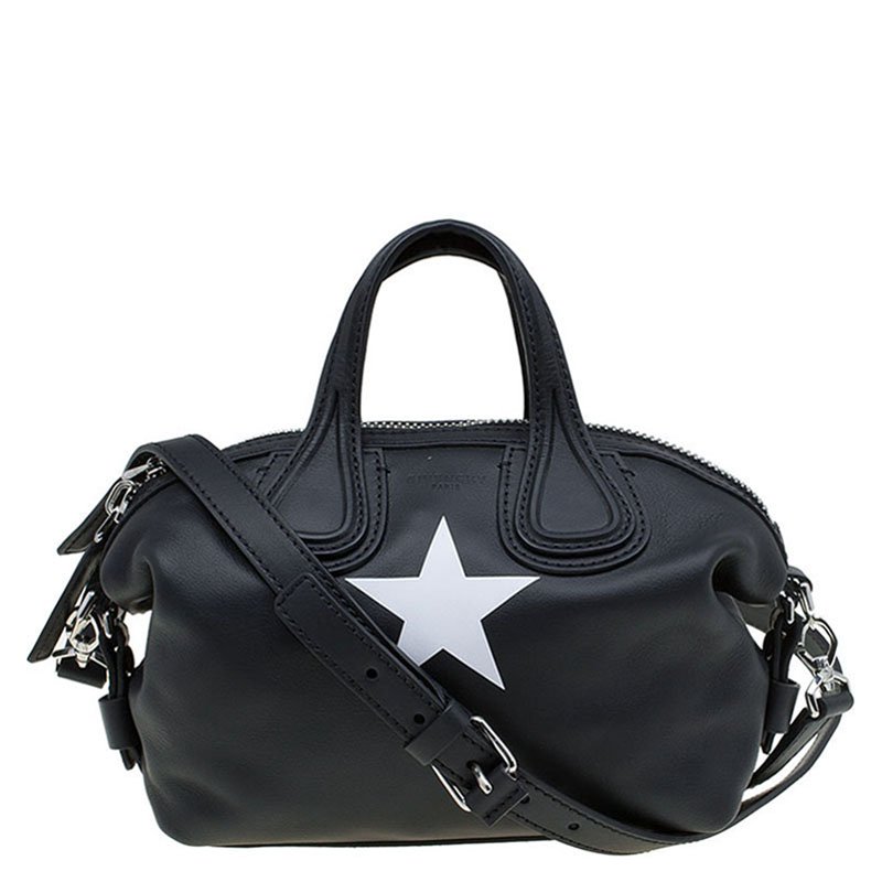 Pre Owned Givenchy Black Leather Micro Nightingale Tote