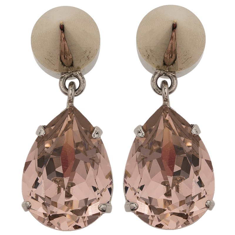 مملوكة مسبقًا أقراط جيفنشي كريستال بكريستال وردي ومغناطيس فضي اللون