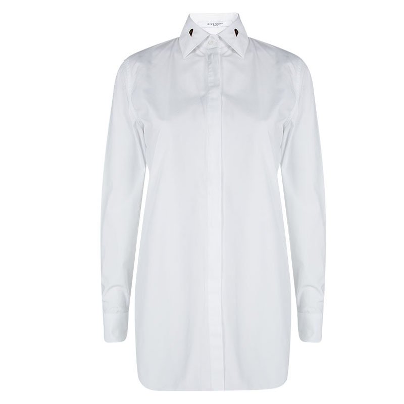 Givenchy White Cotton Button Front Long Sleeve Oversized Shirt S