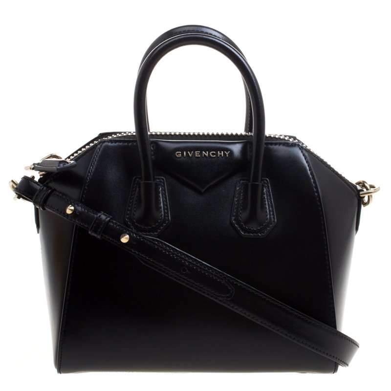 Pre Owned حقيبة جيفنشي ميني أنتيغونا جلد أسود