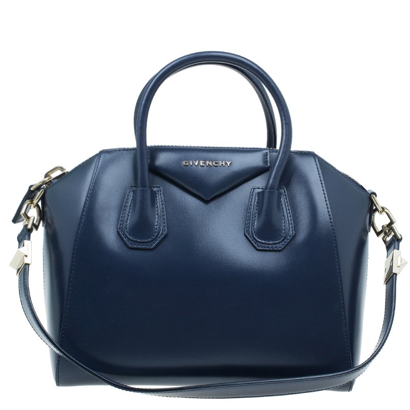 Givenchy Navy Blue Leather Small Antigona Satchel Bag Givenchy | TLC