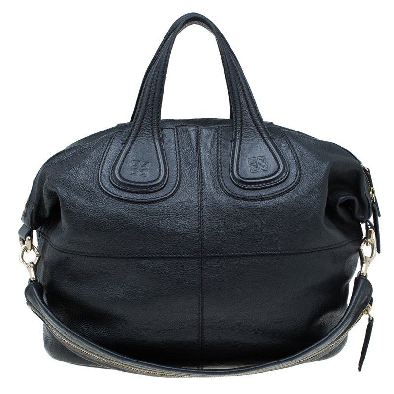 Pre Owned Givenchy Black Leather Medium Nightingale Tote