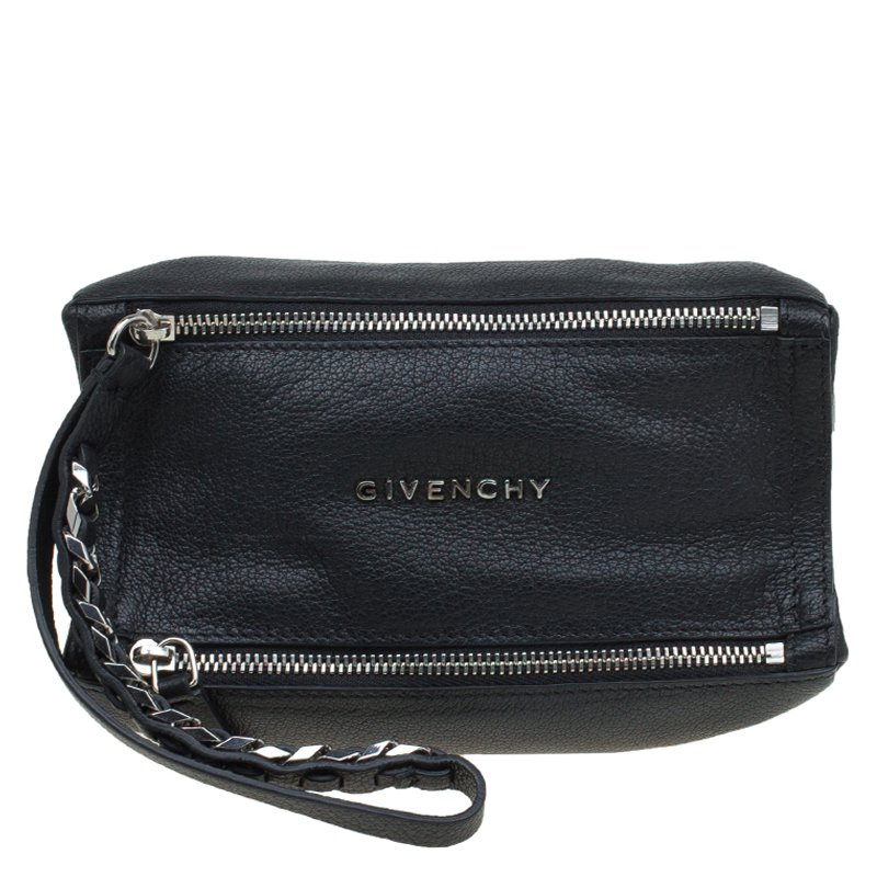 Givenchy Black Leather Pandora Wristlet 