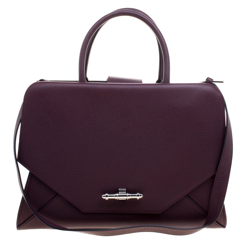 Pre Owned Givenchy Burgundy Leather Medium Obsedia Tote