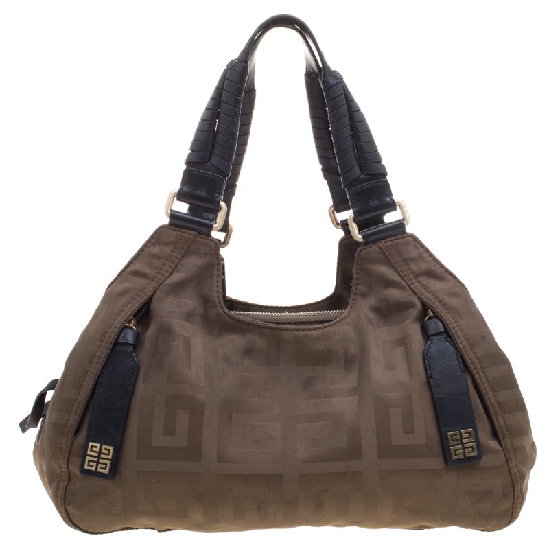 Pre Owned Givenchy Fatigue Green Fabric Hobo