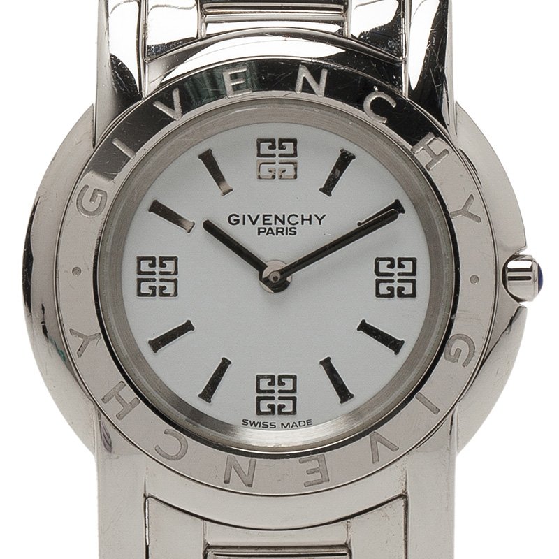 Givenchy White Stainless Steel Asparas Women's Wristwatch 32MM