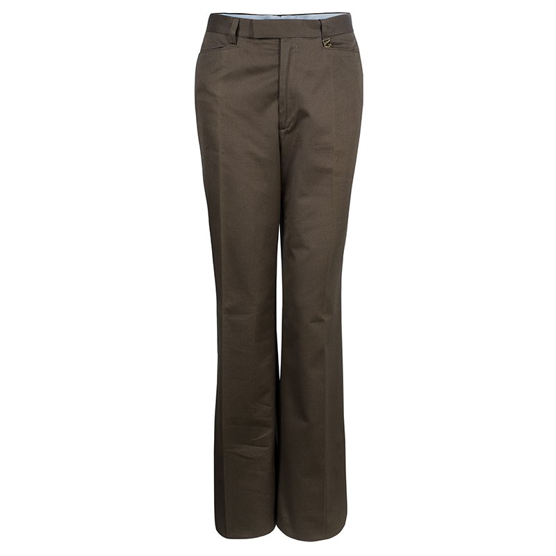 Pre Owned Gucci Brown Wide Leg Trousers M