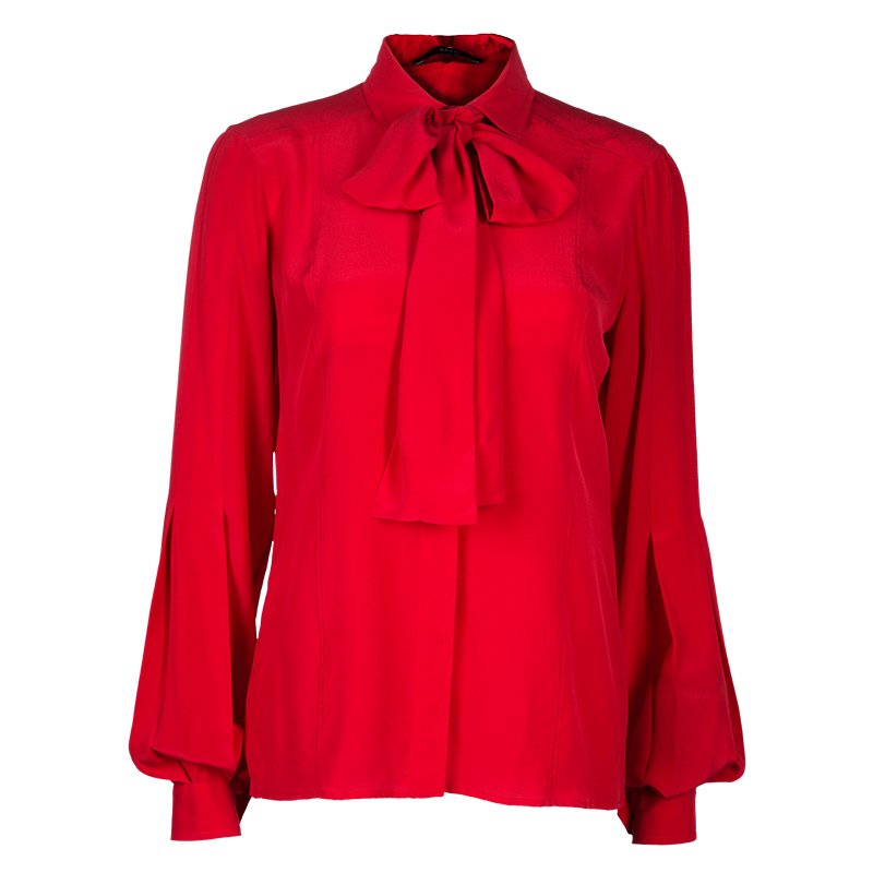 Gucci Red Button Down Blouse M
