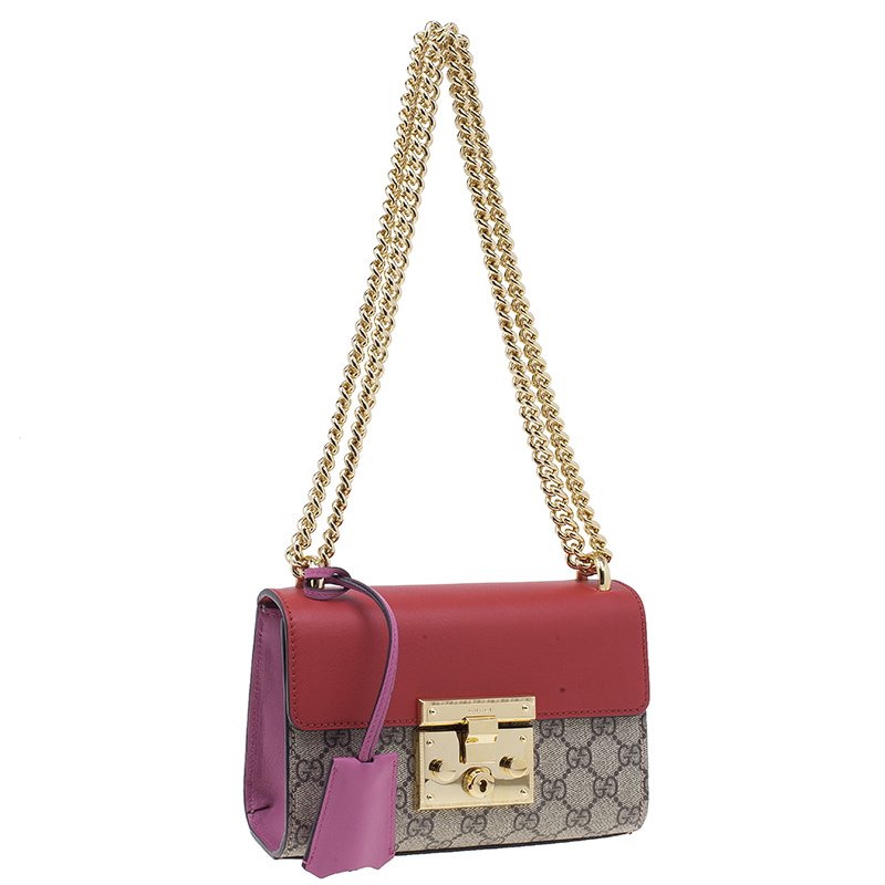 Gucci Perfect Pink GG Supreme Coated Canvas Padlock Medium Shoulder Bag -  Yoogi's Closet