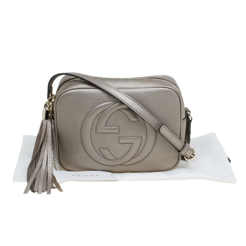 Gucci Metallic Beige Leather Soho Disco Crossbody Bag Gucci TLC