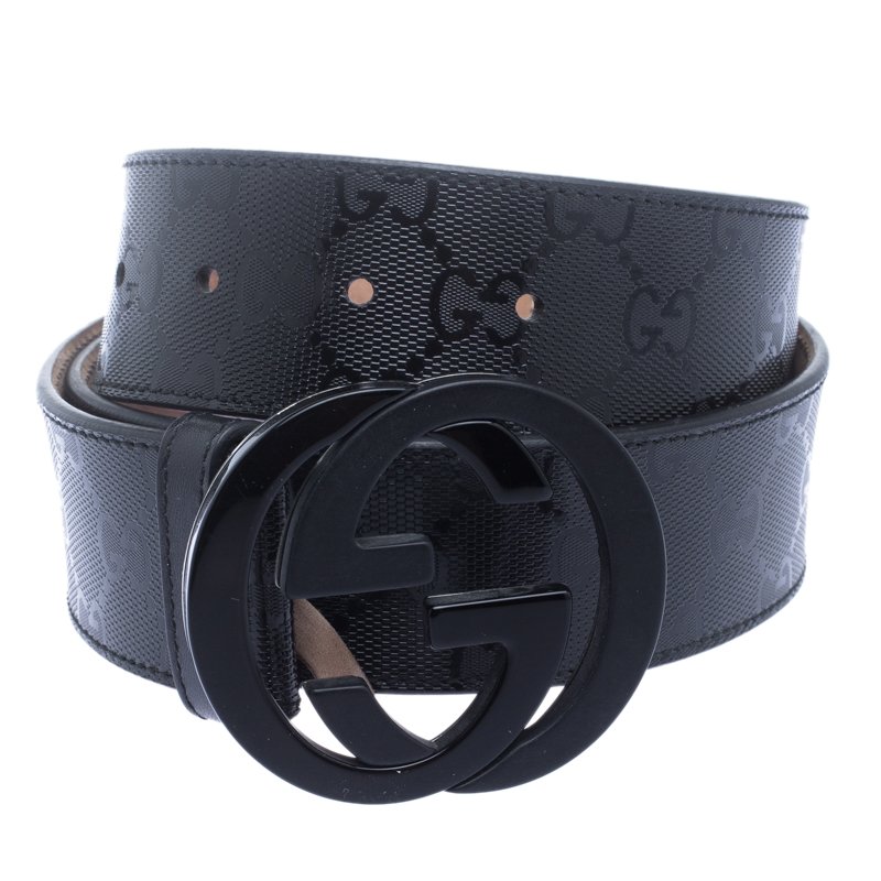 black imprime gucci belt