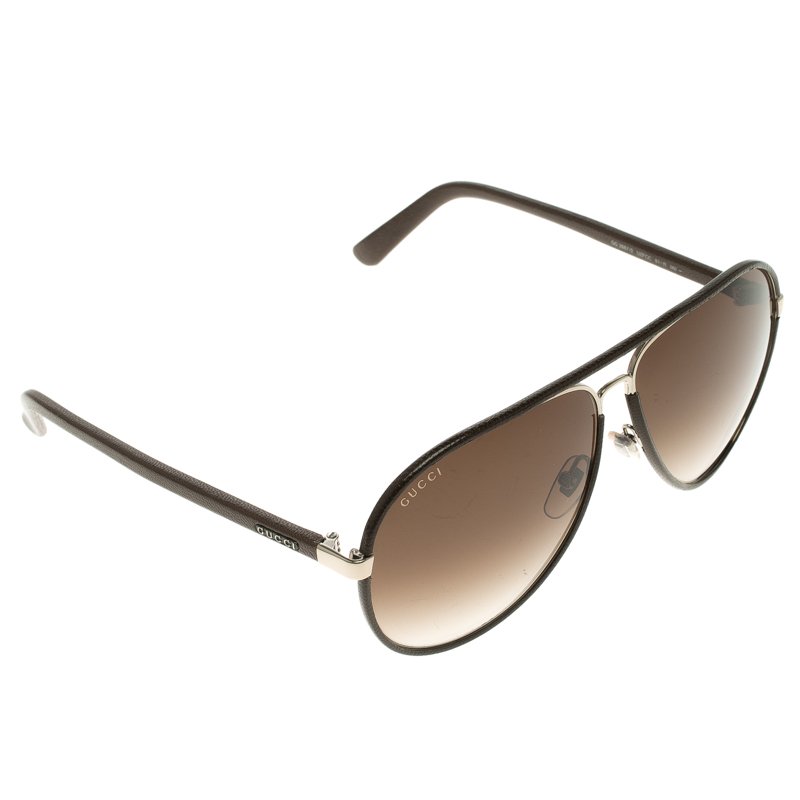 gucci leather aviator sunglasses