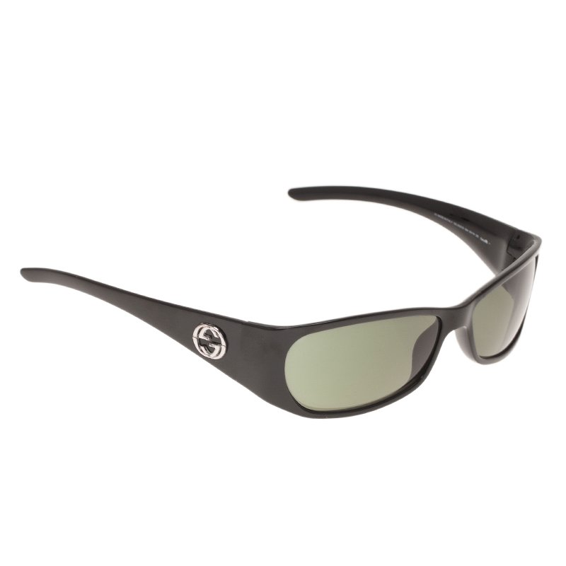 Pre Owned Gucci Black GG Logo Rectangle Frame Sunglasses