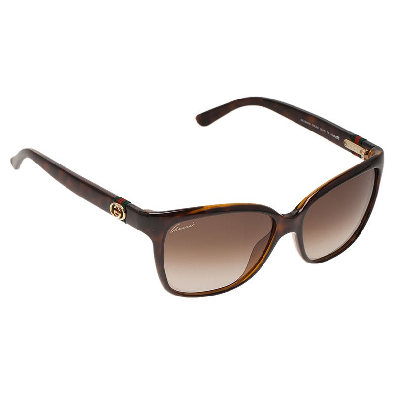 Pre Owned نظارة شمسية غوتشي GG3645 ترتواز عين القطة