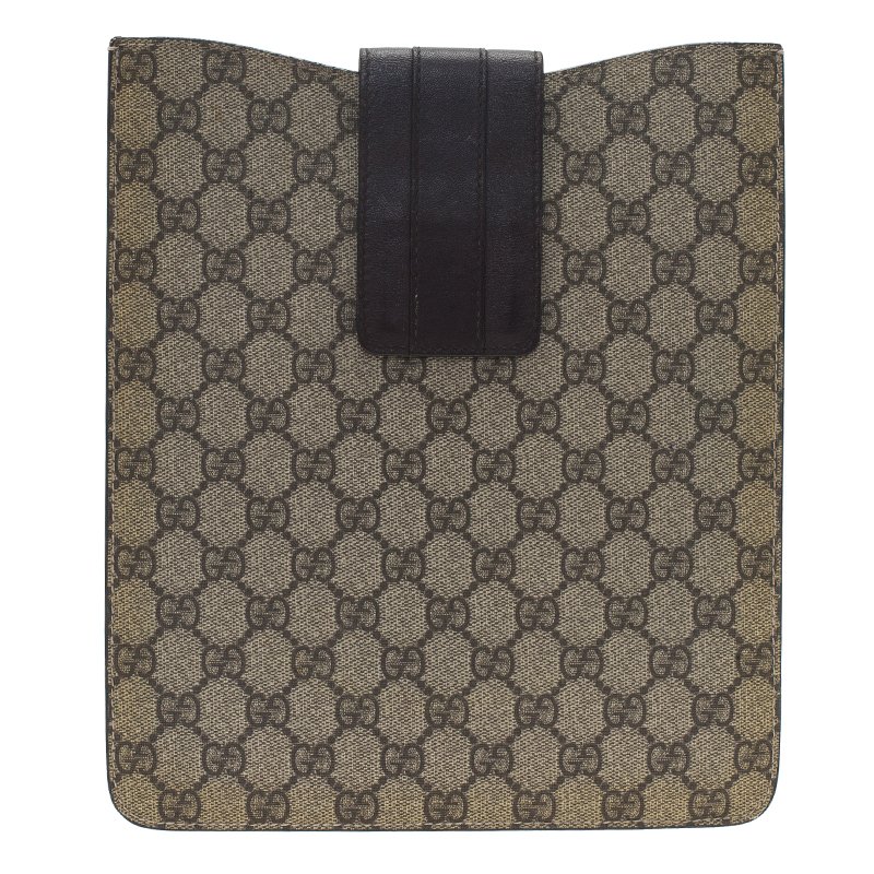 Gucci Brown Guccissima Canvas and Leather iPad Cover
