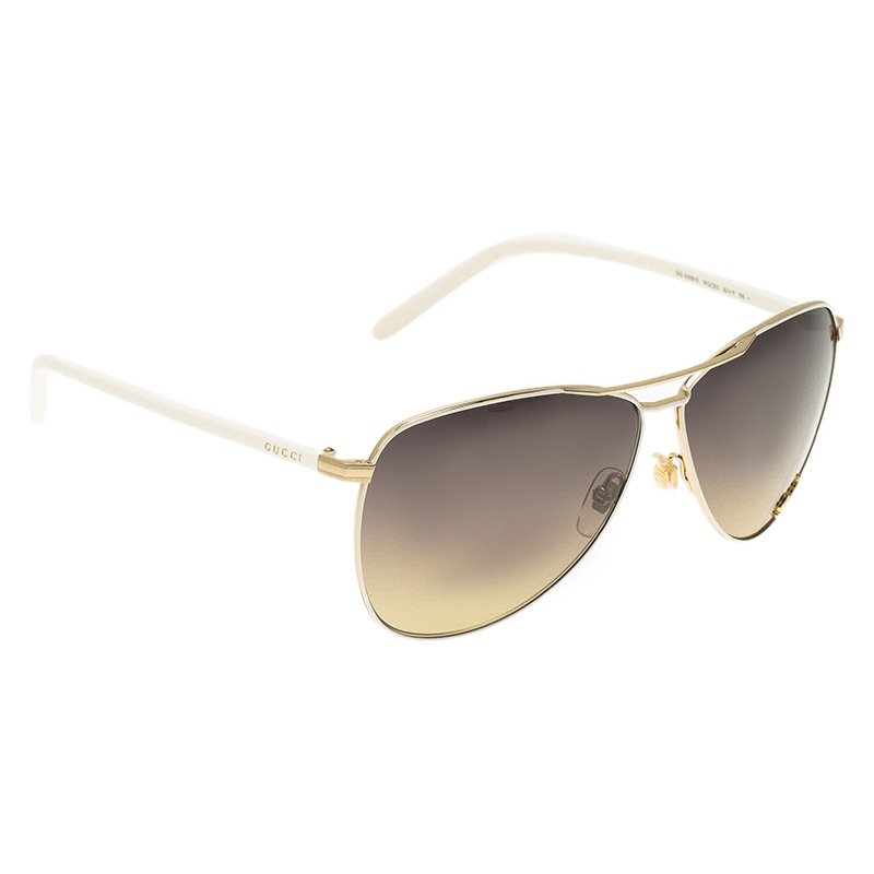 gucci white aviator sunglasses