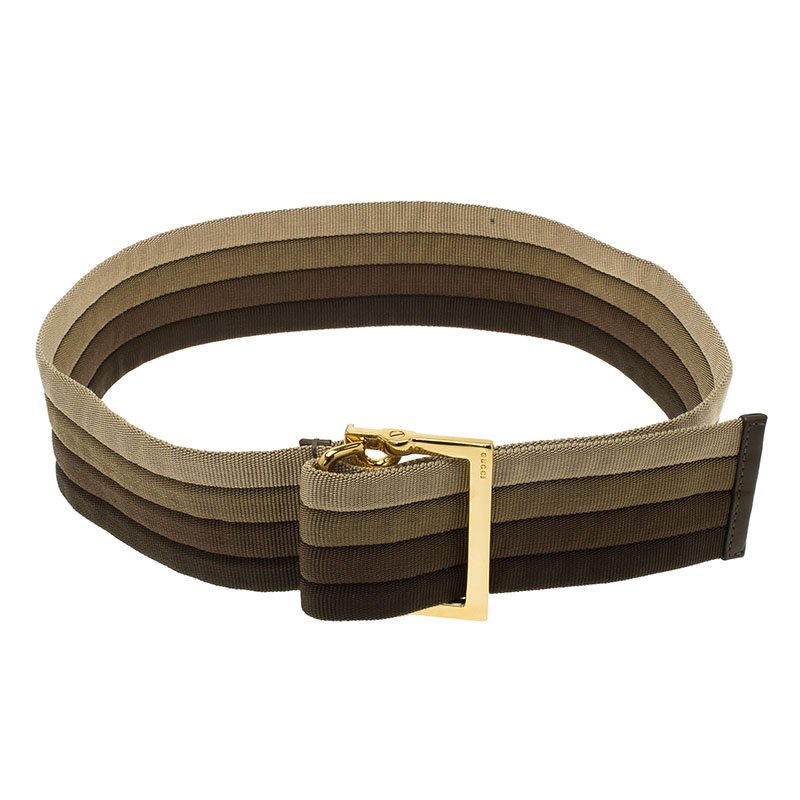 مملوكة مسبقًا حزام غوتشي كانفاس متعدد الألوان 90 سم