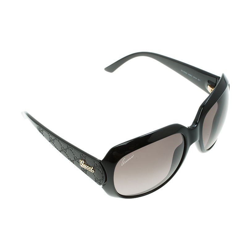 Pre Owned Gucci Black GG 3616/S Guccissima Oversized Sunglasses