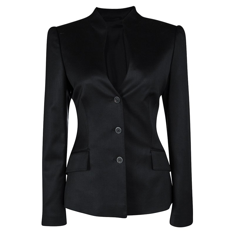 Pre Owned Gucci Black Wool Tailored Blazer M