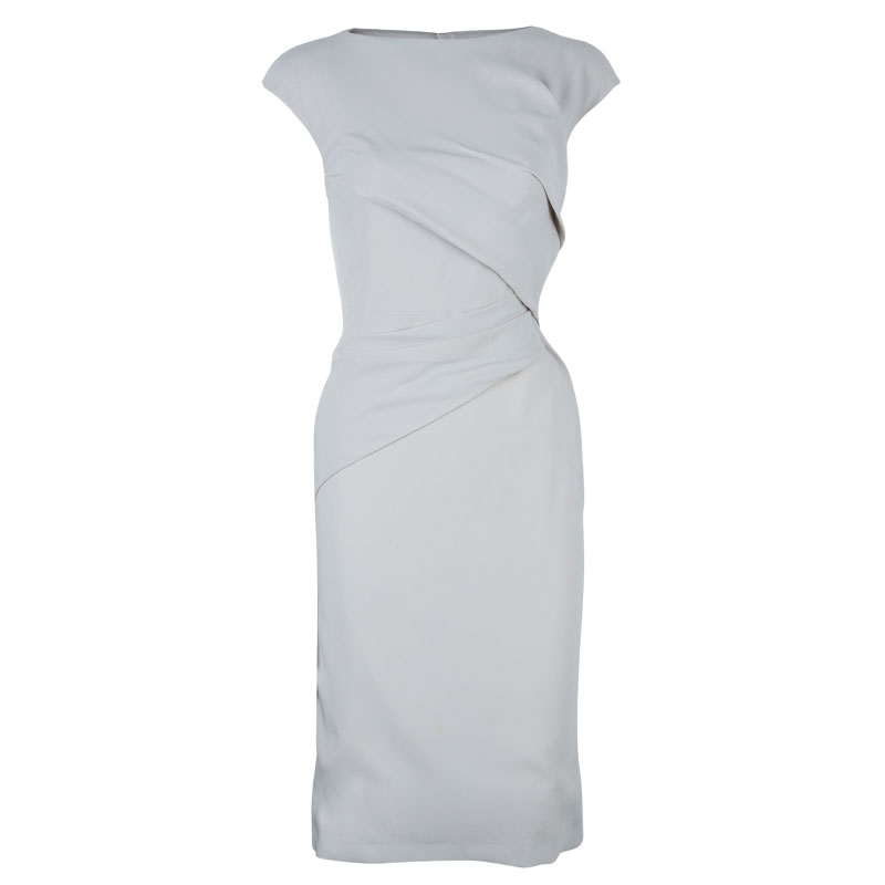 مملوكة مسبقًا فستان غوتشي لون حيادي درابيه أمامي S