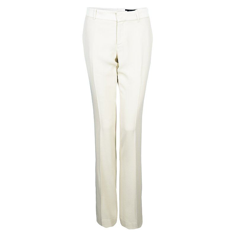 Pre Owned Gucci Cream Tailored Trousers M