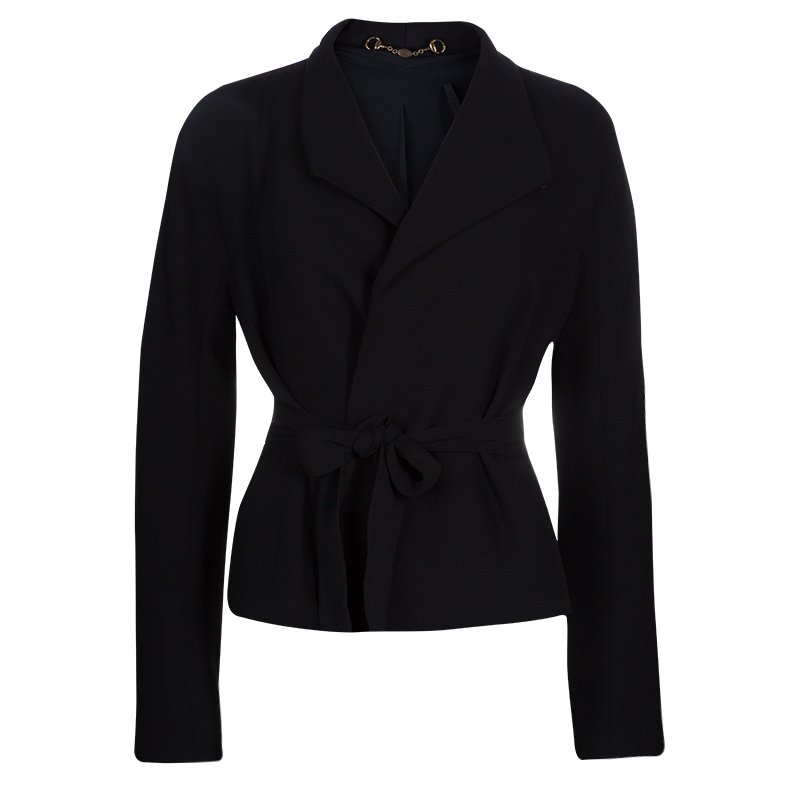 Gucci Black Belted Blazer L