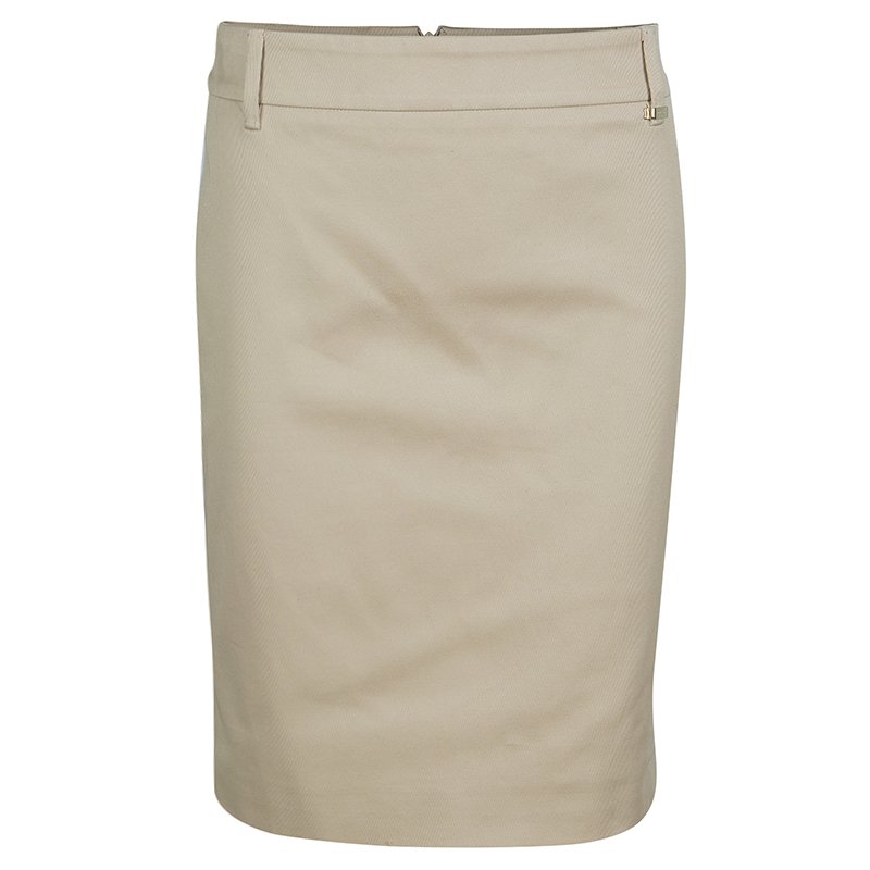 Pre Owned Gucci Beige Corduroy Skirt S