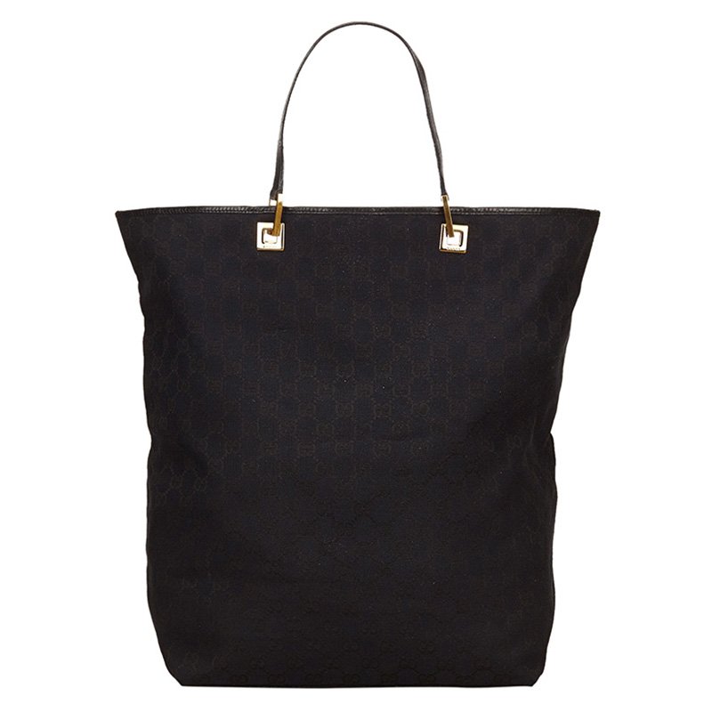 مملوكة مسبقًا حقيبة يد غوتشي شوبر جلد/ كانفاس GG سوداء