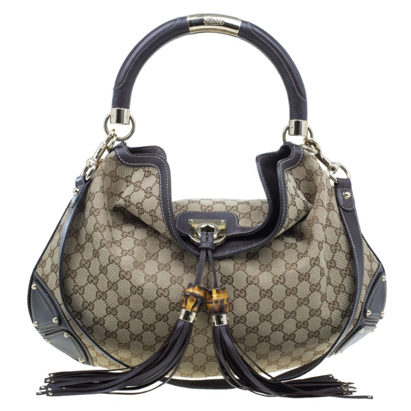 Gucci Beige Monogram Canvas Large Indy Top Handle Bag Gucci | The ...