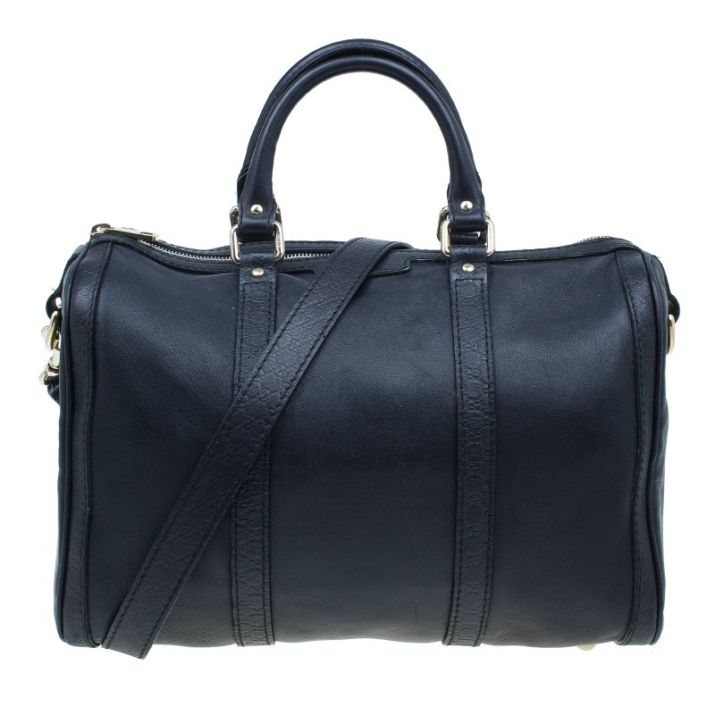 Gucci Black Leather Medium Vintage Web Original Boston