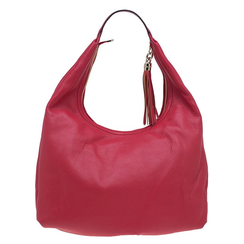 Gucci soho leather hobo on sale red