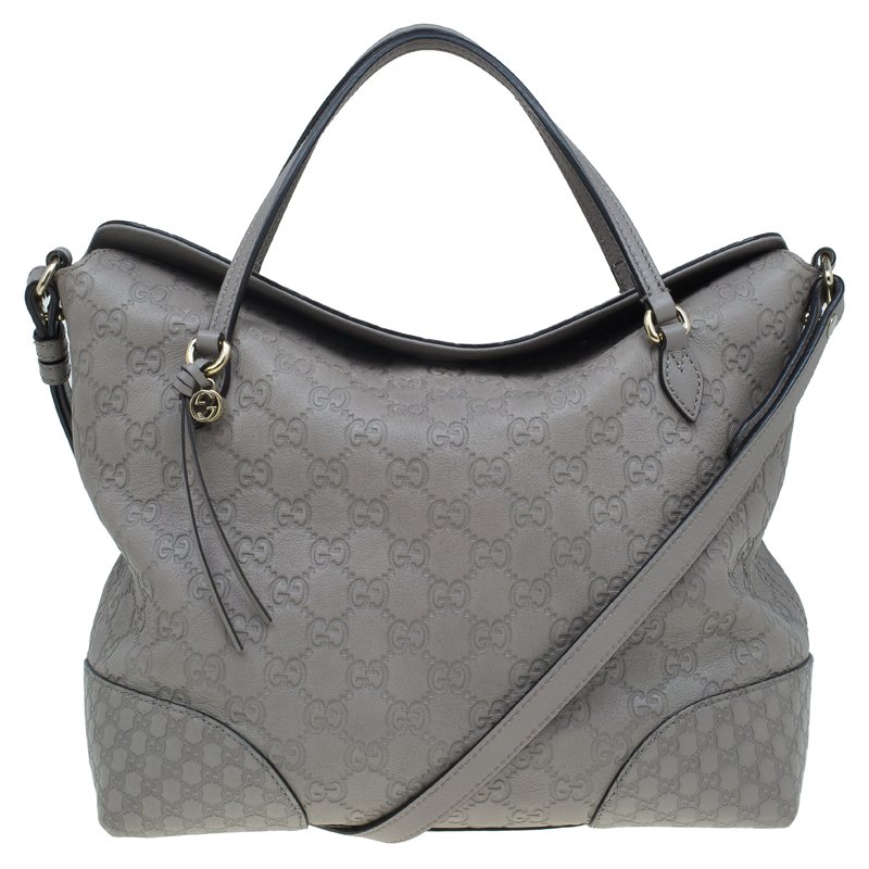 gucci grey leather bag