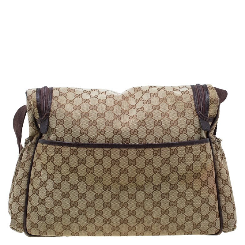 Gucci GG Canvas Diaper Bag - Brown - GUC1354441