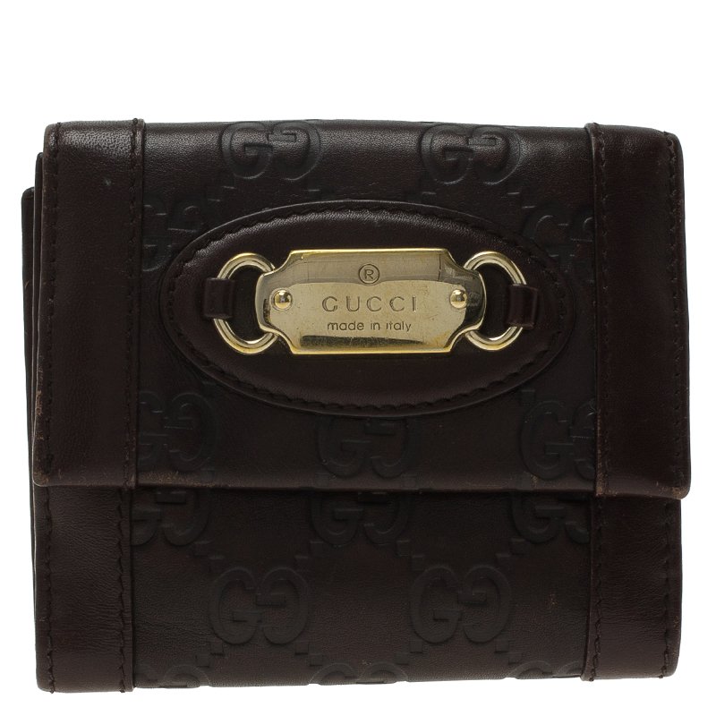Gucci Brown Guccissima Leather French Wallet