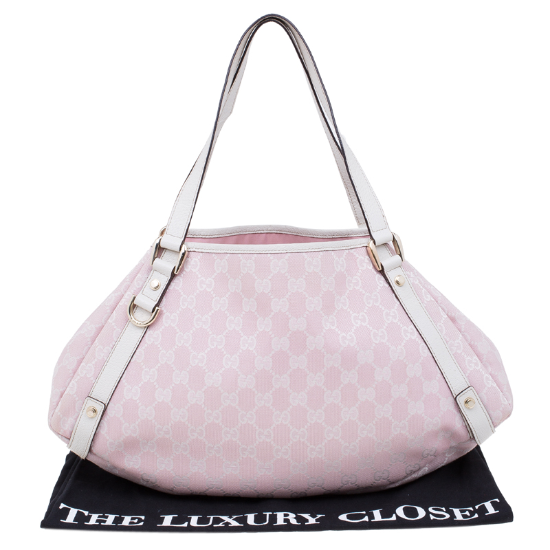 GUCCI Monogram Medium Abbey Shoulder Bag Pink 1241821