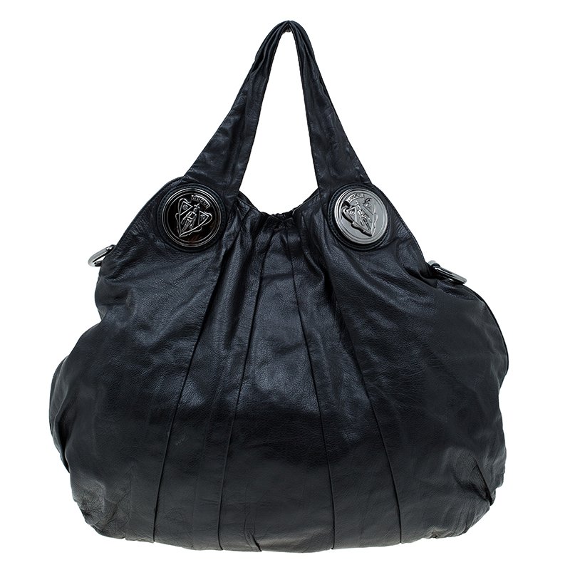 مملوكة مسبقًا Gucci Black Leather Large Hysteria Hobo